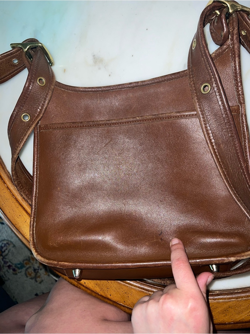Vintage coach 90s Classic Brown Leather Shoulder Bag - Picture 2 of 9